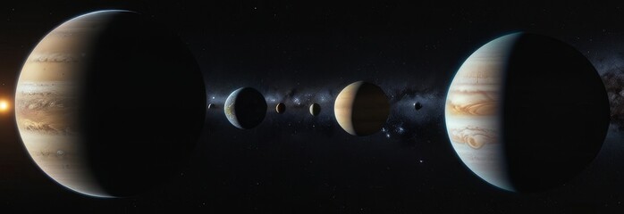 Wall Mural - a close up of the planets in the solar system