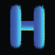 © Muhammad - The letter of the alphabet is drawn in blue with a blue gradient color, the effect is fluffy