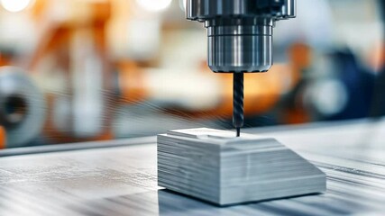 Poster - Advanced Telephoto Close-Up of a Precision Drilling Machine in Action