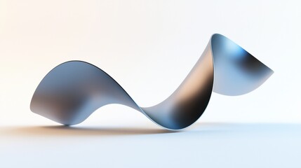 Wall Mural - A silver object with a wave-like shape