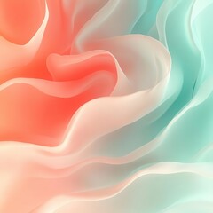 Poster - The versatile abstract design for lifestyle themes features a smooth texture with playful tone, set against a peachy coral and soft mint gradient background.