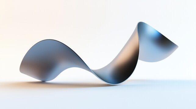 A silver object with a wave-like shape