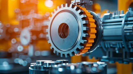Poster - Advanced Close-Up of a Turbo Gear System in a High-Tech Industrial Setting