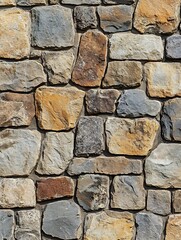 Poster - Stone Masonry Wall with Varied Natural Rock Textures for Rustic Outdoor Design : Generative AI