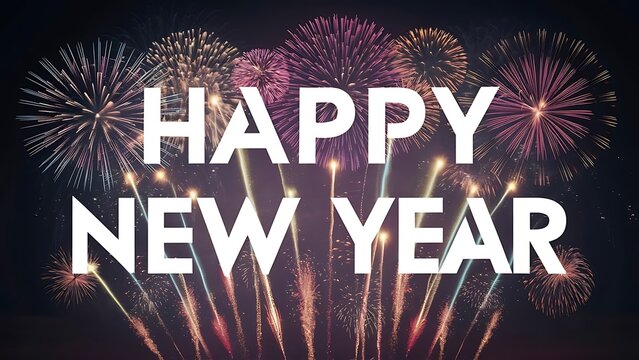 Happy New Year illustration on a transparent background