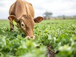 © pisan - Cattle grazing contentedly near a modern irrigation system showcasing a balance between agricultural productivity and eco-conscious farming practices Explore the symbiosis of sustainable water use