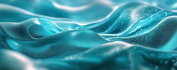 Poster - bright teal turquoise aqua mint gradient. neon electric light shimmer. metallic shine texture. moder