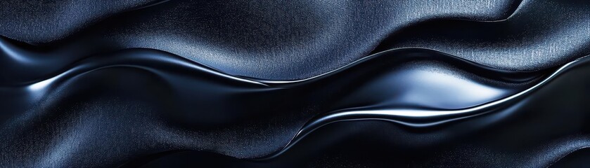 Poster - Black navy steel blue abstract background. Brushed metallic texture. Shimmer gradient light for cutting-edge tech design.