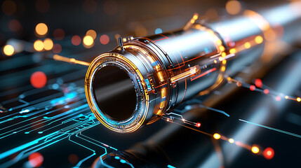Poster - Innovative technology launch futuristic lab digital art sci-fi environment close-up view advanced visualization