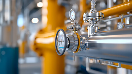 Poster - Industrial equipment monitoring factory floor technical image manufacturing environment close-up view precision engineering