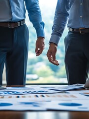 Aufkleber - Business professionals analyzing financial charts during strategy meeting : Generative AI