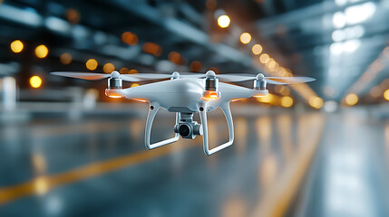 Poster - Drone inspection operations industrial facility photography urban environment aerial viewpoint innovative technology