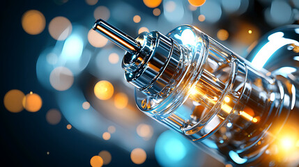 Poster - Precision engineering action high-tech laboratory 3d model futuristic environment macro view innovation concept
