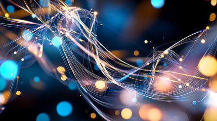 Poster - Dynamic light trails capture movement abstract artwork digital space vibrant colors artistic perspective