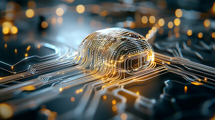 Poster - Innovative technology circuitry design digital interface high-tech electronics futuristic environment macro perspective connectivity concept
