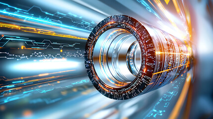 Poster - Dynamic energy source futuristic technology lab digital art abstract environment close-up view innovative concept