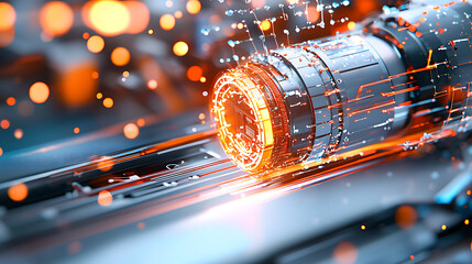 Poster - Innovative technology showcase digital realm abstract art futuristic environment close-up view conceptual design for seo impact