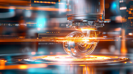 Poster - Technological innovation in motion futuristic laboratory digital art abstract environment close-up view advanced mechanics
