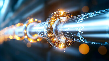 Poster - Innovative energy transfer technology industrial setting digital visualization high-tech environment close-up view future concept