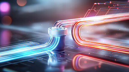 Poster - Innovative data flow visualization tech lab digital art futuristic environment abstract view concept of connectivity
