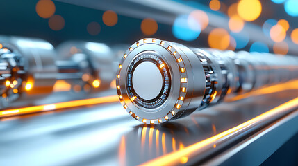 Poster - Industrial technology innovation showcase modern factory  futuristic environment close-up view precision engineering