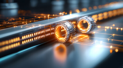 Poster - Technological innovation showcase digital environment 3d visualization urban setting futuristic concept