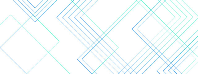 Fototapete - Abstract Blue futuristic architecture concept with layers of Geometric squares. Colorful striped diagonal line technology concept. Blue geometrical template with digital lines.