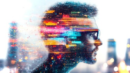 Poster - visual representation of digital transformation and human creativity in modern technology
