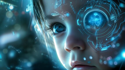 Poster - futuristic technology background cyber tech wallpaper