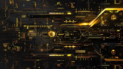 Poster - futuristic technology background cyber tech wallpaper