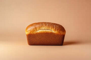 Fototapete - Minimalist loaf of bread with wheat grains suitable for mock up and template designs featuring ample copy space. Generative AI
