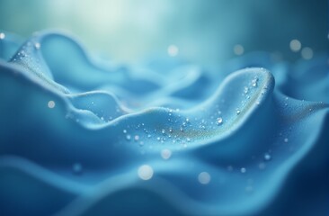 Wall Mural - A close up of water droplets on a blue background