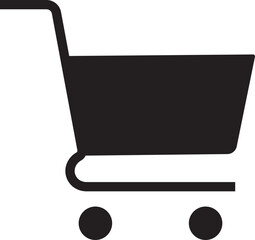 Aufkleber - Shopping cart icon, Full shopping cart symbol, shop and sale, black vector vector isolated on transparent background. Web store shipping cart. Internet shop buy logo sign.