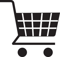 Aufkleber - Shopping cart icon, Full shopping cart symbol, shop and sale, black vector vector isolated on transparent background. Web store shipping cart. Internet shop buy logo sign.