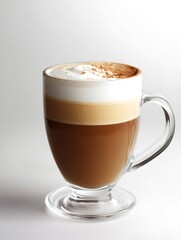 Aufkleber - Simple Latte with Frothy Foam in Elegant Glass Cup : Generative AI