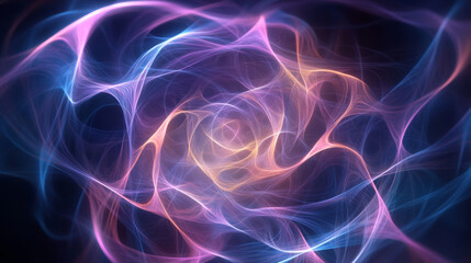 Poster - colorful abstract swirl of light forms creating a mesmerizing digital art pattern in vibrant hues
