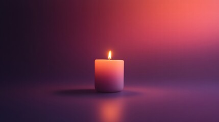 Aufkleber - Illuminating serenity of a lit candle in a calm dark space during twilight hours. Generative AI