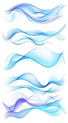 Canvas Print - Abstract Blue Wave Collection Design Elements