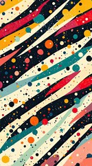 Wall Mural - Abstract Colorful Stripes and Dots Pattern Design