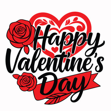 Typography design, romantic quote, HAPPY VELENTINE DAY
