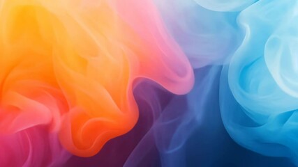 Leinwandbilder - Colorful abstract smoke blending in soft waves