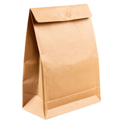 Wall Mural - full Brown paper lunch bag isolated on transparent background