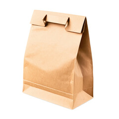 Wall Mural - full Brown paper lunch bag isolated on transparent background