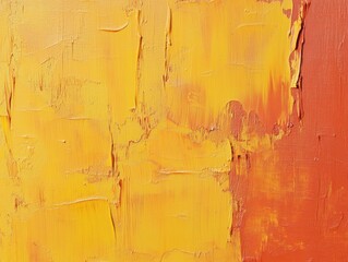 Poster - Abstract Texture of Warm Yellow and Orange Tones on Canvas with Thick Brushstrokes, Creating a Vibrant and Energetic Visual Effect for Artistic Projects