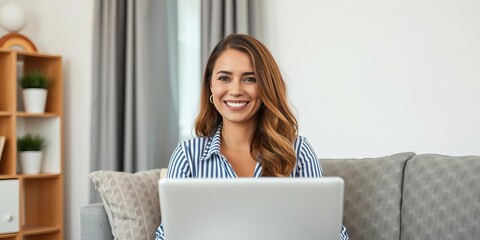 Pretty woman with a warm smile holding up a number two sign, representing telework concept, model, number two