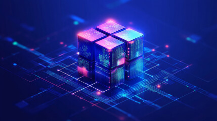 Hologram coding. The icon of the program code made of dots and lines. Coding or hacking experience. Software development and concept. Coding low-poly compound structure. Technology concept vector.