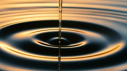 Aufkleber - Rippling water surface with a gentle stream at sunset, abstract nature scene. Calmness and tranquility concept