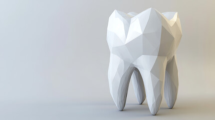 Poster - a hologram of a tooth. a tooth made up of polygons, triangles, points, and lines. dentistry low-poly