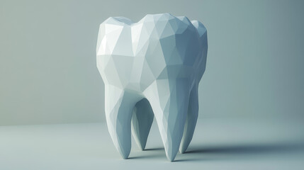 Poster - a hologram of a tooth. a tooth made up of polygons, triangles, points, and lines. dentistry low-poly