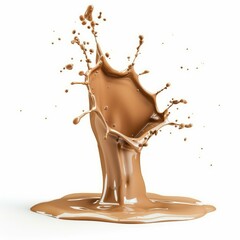 Poster - Chocolate milk splashing and making a crown shape on a white background